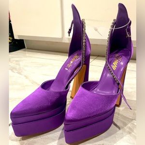 New chunky heel platform purple size 7